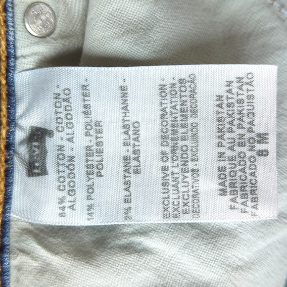 Levi's Perfectly Slimming 512 Studded Straight Jeans 8M Blue - Picture 4 of 16